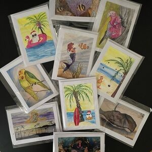 🌴Tropical Blank Note Cards, package of 10 for $40, including holiday cards
